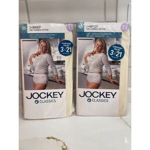 Vintage Jockey Classics Women Brief Size 11/4X Cream Lot of 2 Full Cut 2003 New